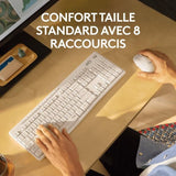 Ensemble Clavier Souris - Sans fil - Logitech - MK295 - AZERTY - Blanc