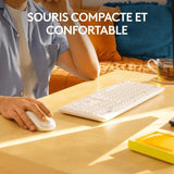 Ensemble Clavier Souris - Sans fil - Logitech - MK295 - AZERTY - Blanc