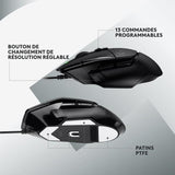 Souris gamer - Filaire - Logitech G - G502 X - Noir