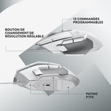 Souris gamer - Filaire - Logitech G - G502 X - Blanc