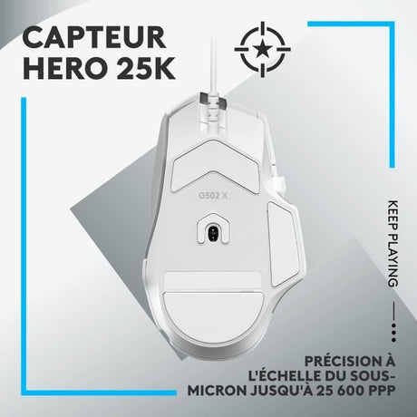Souris gamer - Filaire - Logitech G - G502 X - Blanc