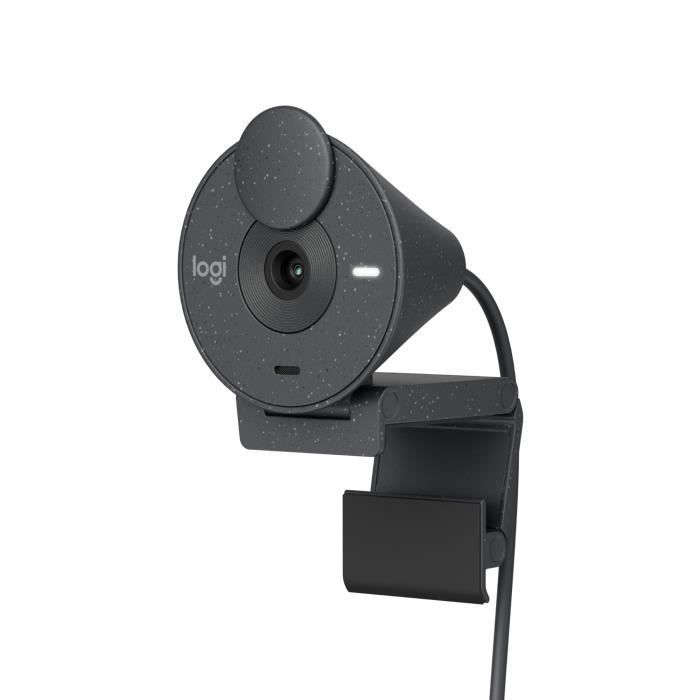 Webcam - Full HD 1080p - Logitech - Brio 300 - Integrated microphone with noise reduction - Shutter - Graphite