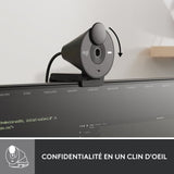 Webcam - Full HD 1080p - Logitech - Brio 300 - Microphone intÈgrÈ avec rÈduction de bruit - Obstrurateur - Graphite