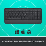 Clavier - Sans fil - Logitech - Signature K650 - AZERTY - Ergonomique avec repose-poignets - Graphite