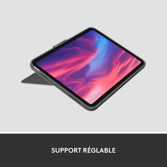 Etui clavier - Logitech - Combo Touch - AZERTY -  Pour iPad (10e génération) - Gris