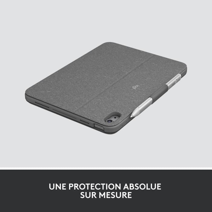 Etui clavier - Logitech - Combo Touch - AZERTY -  Pour iPad (10e génération) - Gris