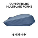 Souris - Sans Fil - Logitech - M171 - Ambidextre - Bleu Gris