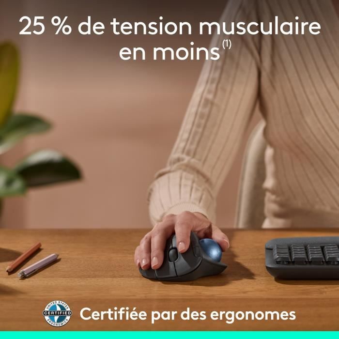Souris - Sans fil - Logitech - Ergo M575S - Graphite