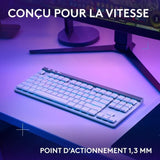 Clavier gamer - Sans fil - Logitech G - G515 TKL Lightspeed - AZERTY - Mécanique tactile - Rétroéclairé - Blanc