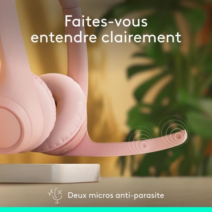 Casque - Sans fil - Logitech - Zone 300 - Bluetooth - Anti-parasite - Rose