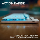 Clavier gamer - Sans fil - Logitech G - G915 X - AZERTY - Mécanique - Blanc