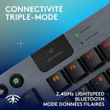 Clavier gamer - Sans fil - Logitech G - G915 TKL X - AZERTY - Switch clicky - Noir