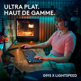 Clavier gamer - Sans fil - Logitech G - G915 X - AZERTY - Mécanique - Noir