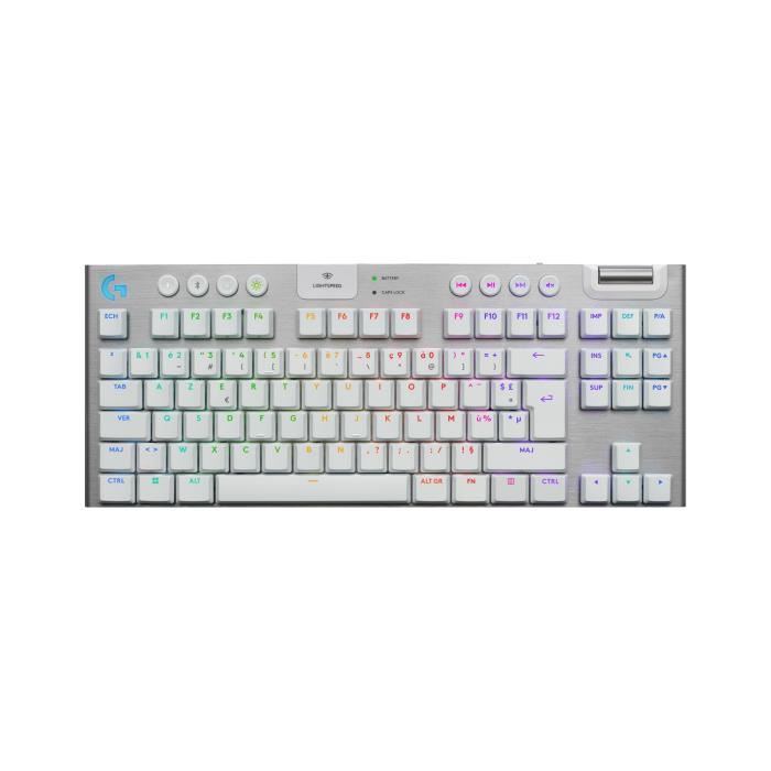 Clavier gamer - sans fil - Logitech G - G915 TKL X - Switch tactile  - AZERTY - Blanc