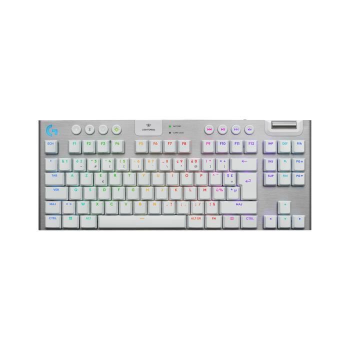 Clavier gamer - Sans fil - Logitech G - G915 TKL X - AZERTY - Switch tactile - Blanc
