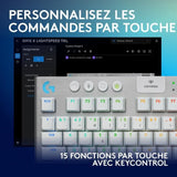 Clavier gamer - sans fil - Logitech G - G915 TKL X - Switch tactile  - AZERTY - Blanc