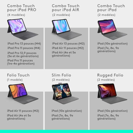 Etui clavier - Logitech - Combo Touch - Pour iPad Air 13 pouces (M2, M3 et M4) (2024, 2025 et 2026)