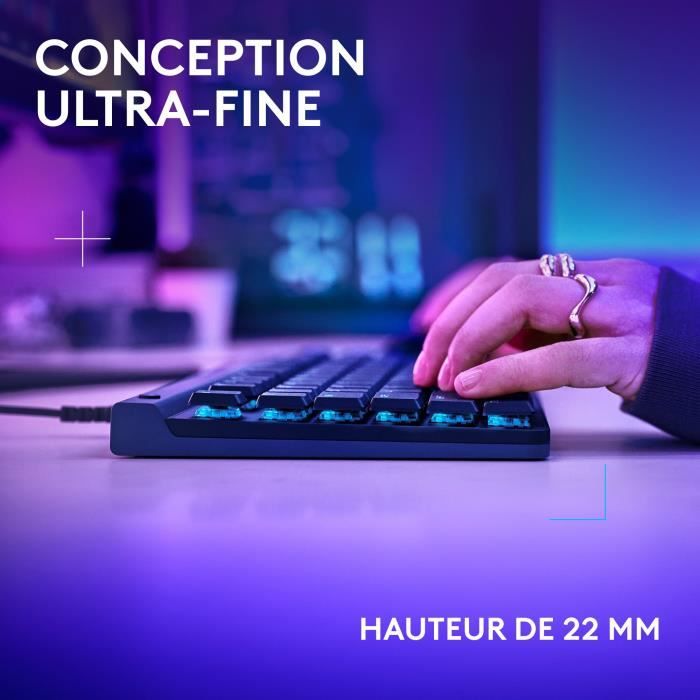 Clavier gamer - filaire - Logitech G - G515 TKL -  MÈcanique - RGB - AZERTY - Noir