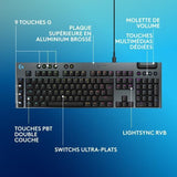 Clavier gamer - filaire - Logitech G - G915 X - Switch tactile  - AZERTY - Noir