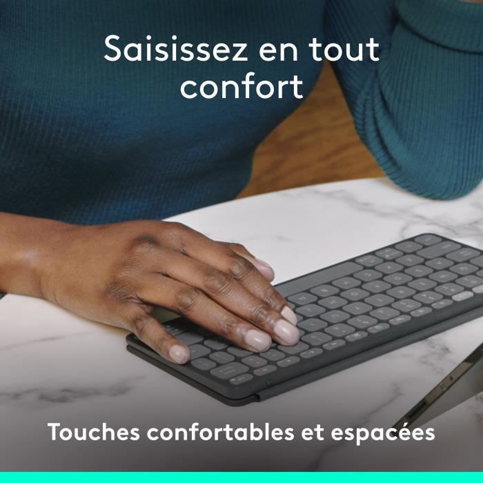 Etui clavier - Logitech - Keys to go 2 - AZERTY - Pour Ipad - Graphite