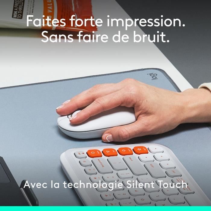 Souris - Sans fil - Logitech - Pop Mouse - Blanc cassÈ