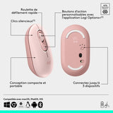 Souris - Sans fil - Logitech - Pop Mouse - Rose