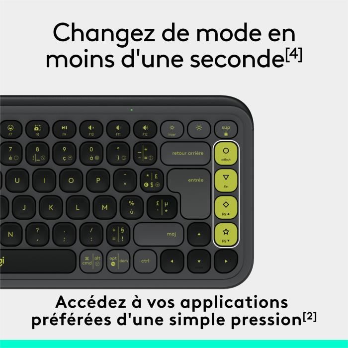 Clavier - Sans fil - Logitech - Pop Icon Keys -  AZERTY - Graphite