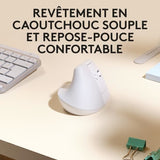 Souris - Sans Fil - Logitech - Lift Ergonomique Verticale - Blanc - Droitier - Pour Mac
