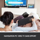 Clavier TV - Sans fil - Logitech - K400 Plus - AZERTY - Pavé tactile - Noir