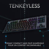 Clavier gamer - Sans fil - Logitech G - G915 TKL - Retroeclaire - AZERTY - Noir