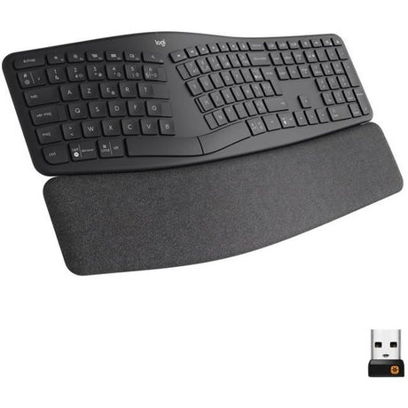 Clavier - Sans fil - Logitech - ERGO K860 - AZERTY - Ergonomique avec repose-poignets - Noir