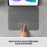 Etui clavier - Logitech - Combo Touch - AZERTY - Pour iPad Pro 12.9" new (5e génération) & iPad Air (5e génération) - Gris