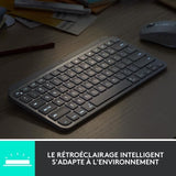 Clavier - Sans Fil - Logitech - MX Keys Mini - AZERTY - Rétroéclairé - Gris clair