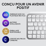 Clavier - Sans Fil - Logitech - MX Keys Mini - AZERTY - Rétroéclairé - Gris clair