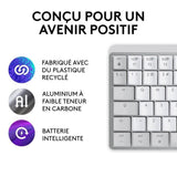 Clavier - Sans fi l- Logitech - MX Keys Mini - AZERTY - Rétroéclairé - Pour Mac compact - Gris clair