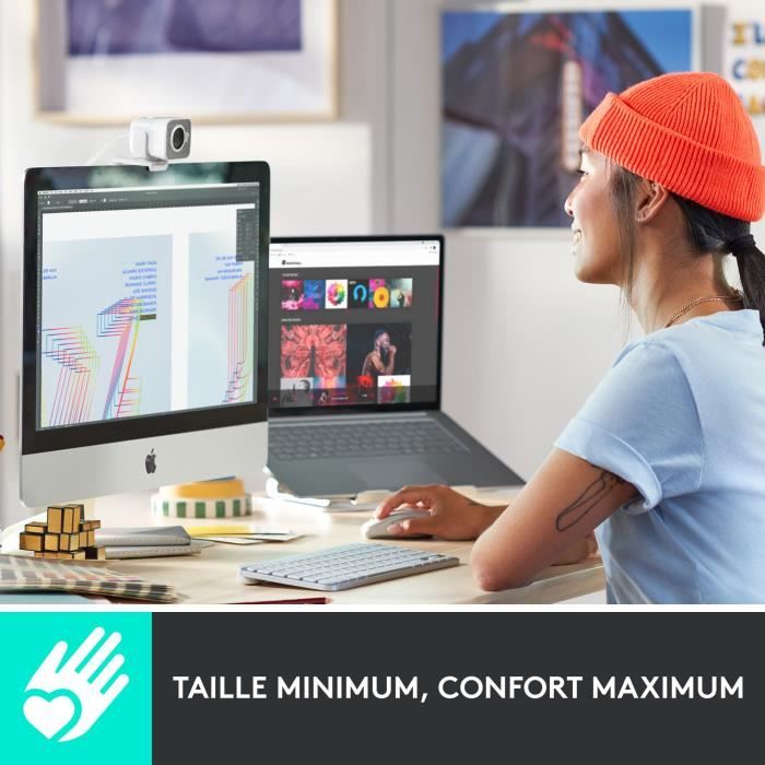 Clavier - Sans fi l- Logitech - MX Keys Mini - AZERTY - Rétroéclairé - Pour Mac compact - Gris clair