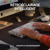 Clavier - Sans fil - Logitech - MX Mechanical Mini -AZERTY - Rétroéclairé - Pour Mac - Gris pâle