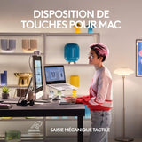 Clavier - Sans fil - Logitech - MX Mechanical Mini -AZERTY - Rétroéclairé - Pour Mac - Gris pâle