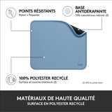 Tapis de souris - Logitech - SÈrie Studio - Glissement facile - Bleu Gris