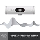 Webcam Logitech Brio 500 Webcam HD avec Deux Micros a Reduction de Bruit - Blanc
