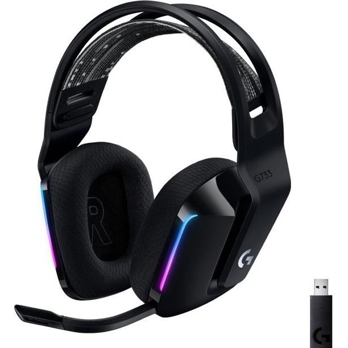 Casque gamer - Sans fil - LOGITECH G - G733 Lightspeed - Noir