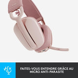 Casque - Sans fil - Logitech - Zone Vibe 100 - Bluetooth - Anti-parasite - Rose