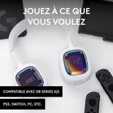 Casque gamer - Sans fil - Logitech G - A30 - PS5, PS4, PC, MAC, Mobile - Blanc