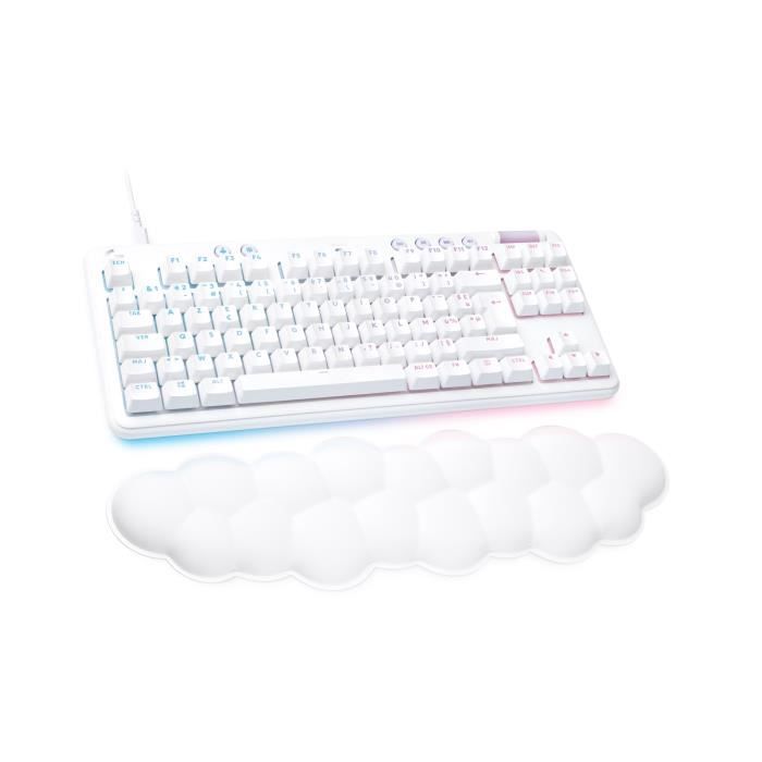 Clavier gamer - Filaire - Logitech G - G713 - AZERTY - Mécanique - Switch Tactile GX Brown - Repose-poignets - White Mist