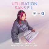 Clavier gamer - Filaire - Logitech G - G715 - AZERTY - Mécanique - Switch Tactile GX Brown - Repose-poignets - White Mist