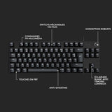 Clavier gamer - Filaire - Logitech G - G413 TKL SE - AZERTY - Rétroéclairé - Noir