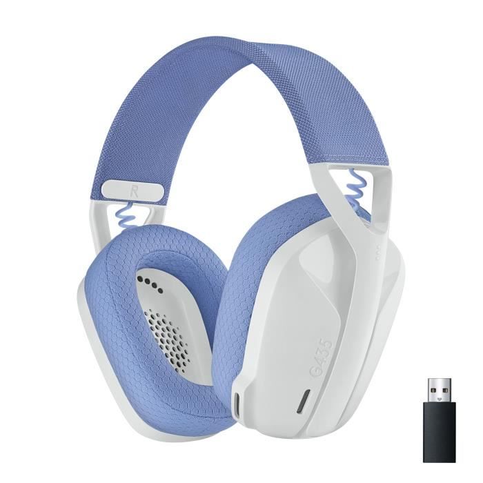 Casque gamer - Sans fil - Logitech G - G435 Lightspeed - Blanc