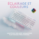 Clavier gamer - Sans fil - Logitech G - G715 - AZERTY - Mécanique - Switch Linéaire - Repose-poignets - White Mist