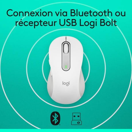 Souris - Sans fil - Logitech - Signature M650 - Blanc - Droitier