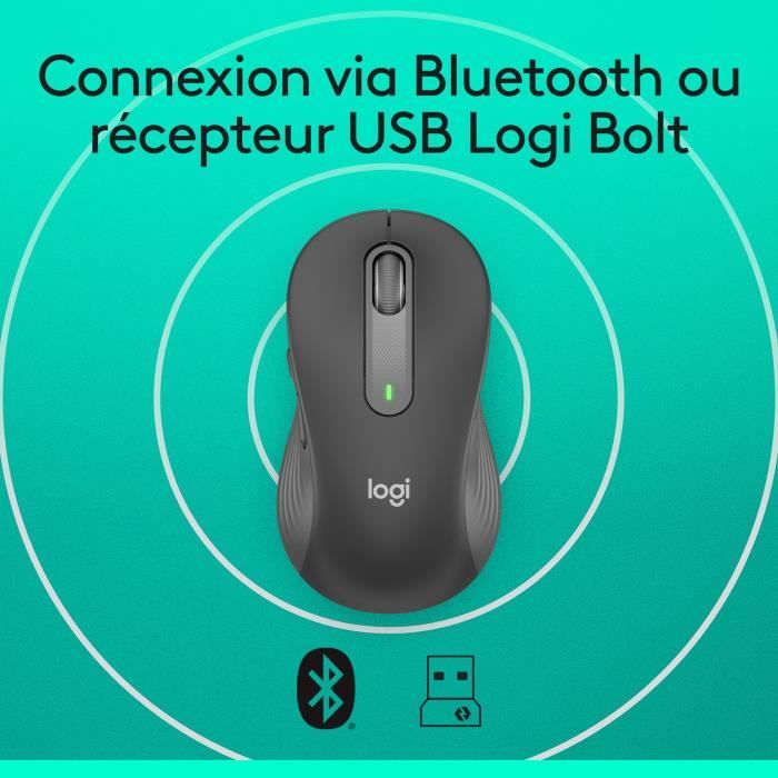 Souris - Sans fil - Logitech - M650 - Silencieuse - Graphite